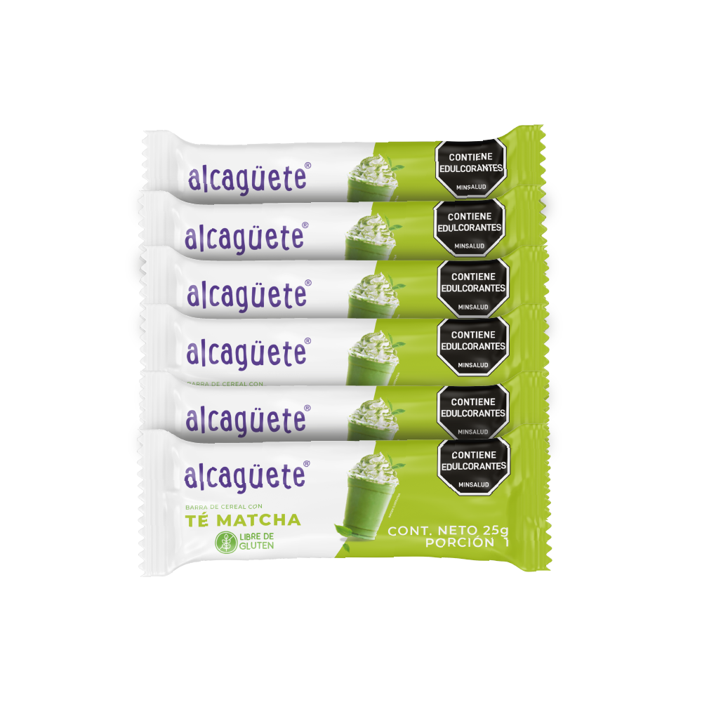 6 Pack barras de cereal sabor Té Matcha