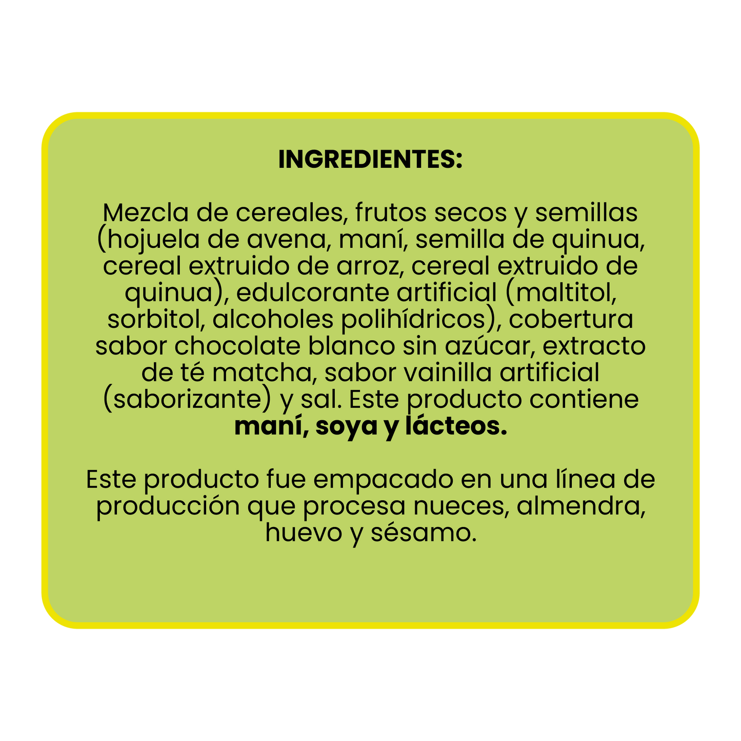 6 Pack barras de cereal sabor Té Matcha