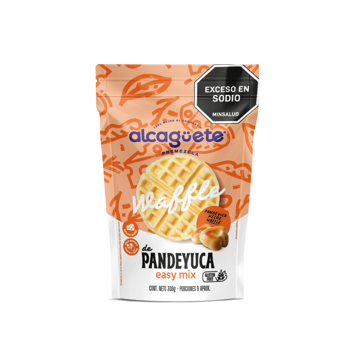 Premezcla Waffles Pandeyuca con Queso incluido 300g